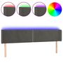 Voir la diapositive 2 : VIDAXL Tete de lit a LED Gris fonce 183x16x78/88 cm Velours