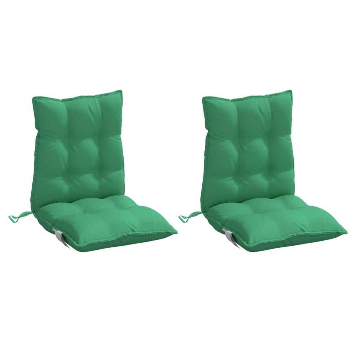 VIDAXL Coussins de chaise a dossier bas lot de 2 vert tissu oxford