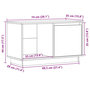 Voir la diapositive 6 : VIDAXL Meuble TV Gris 74x35x44 cm Bois de pin massif