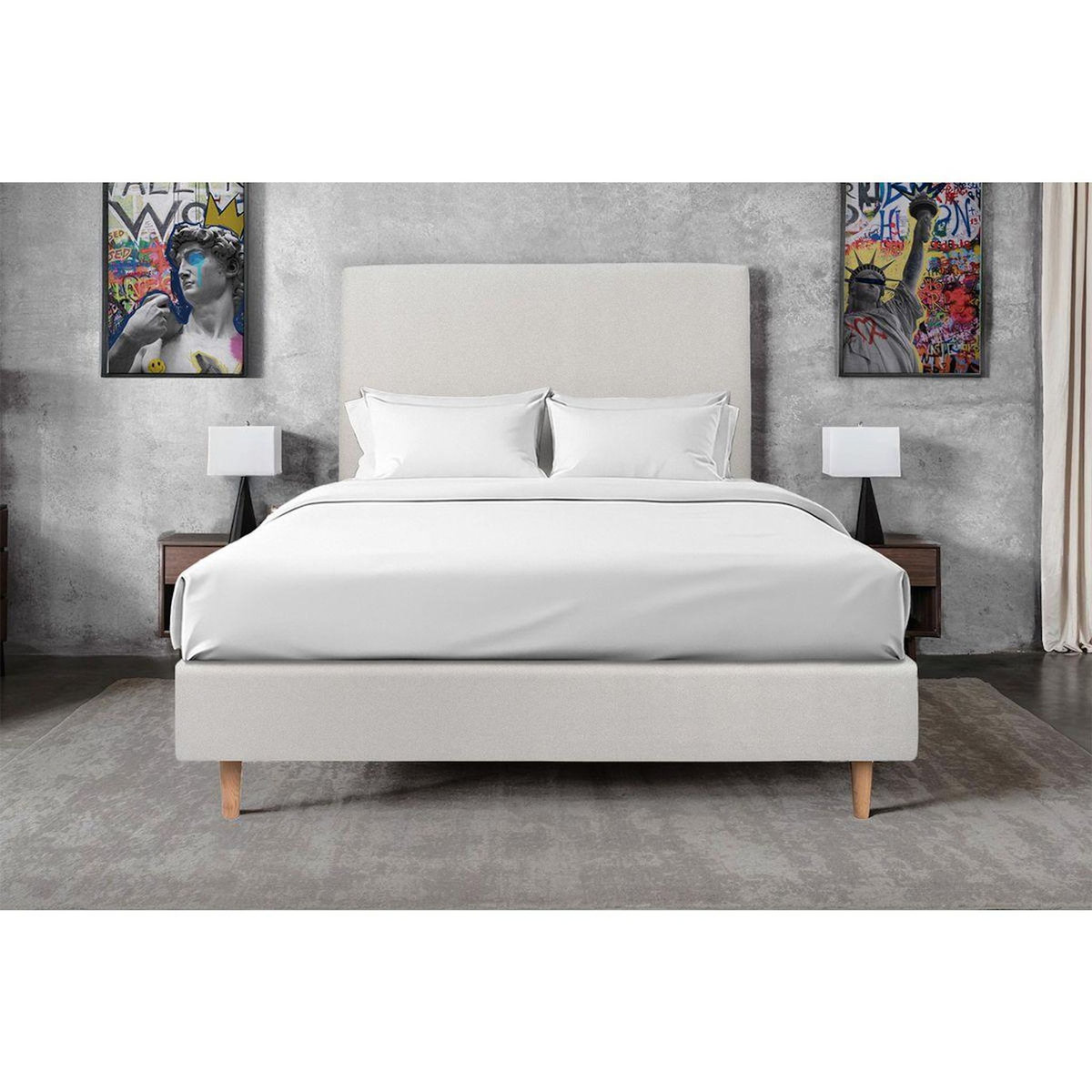 Sommeil de Plomb Tete de lit Tapissée Velours  - Ep 10 cm rembourré