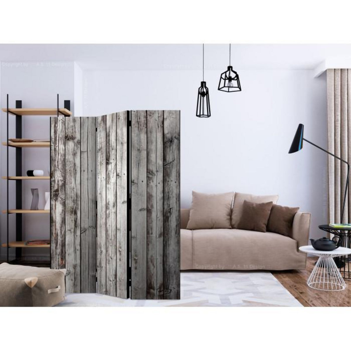Paris Prix Paravent 3 Volets  Raw Boards  135x172cm
