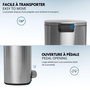Voir la diapositive 3 : Kitchen move Poubelle de cuisine à pédale ADMIRAL Argent Acier inoxydable 50L