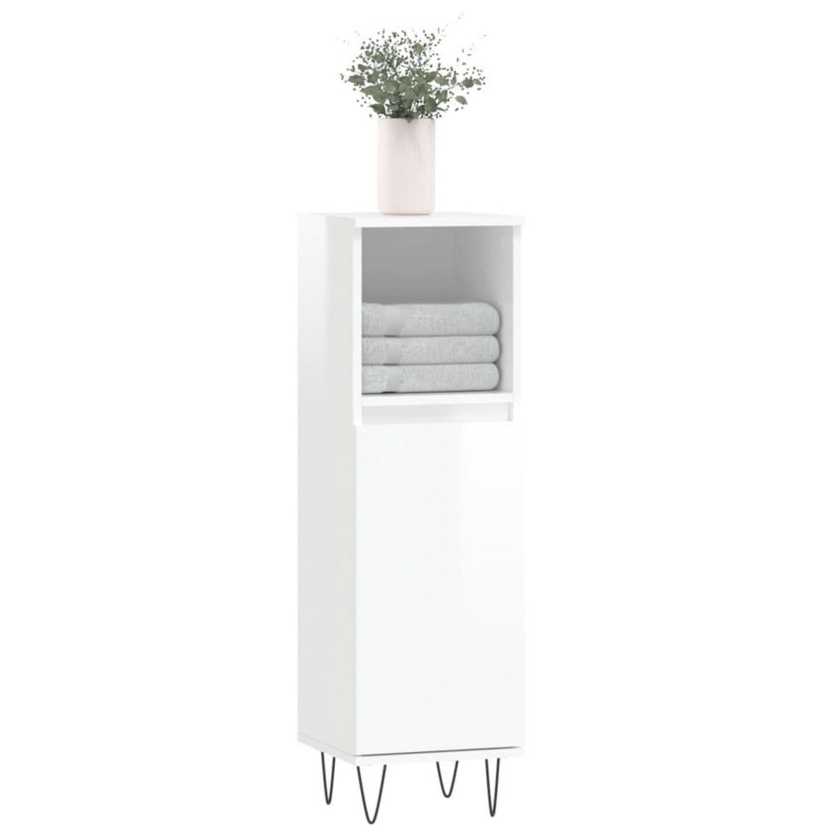 VIDAXL Armoire de salle de bain blanc brillant 30x30x100 cm