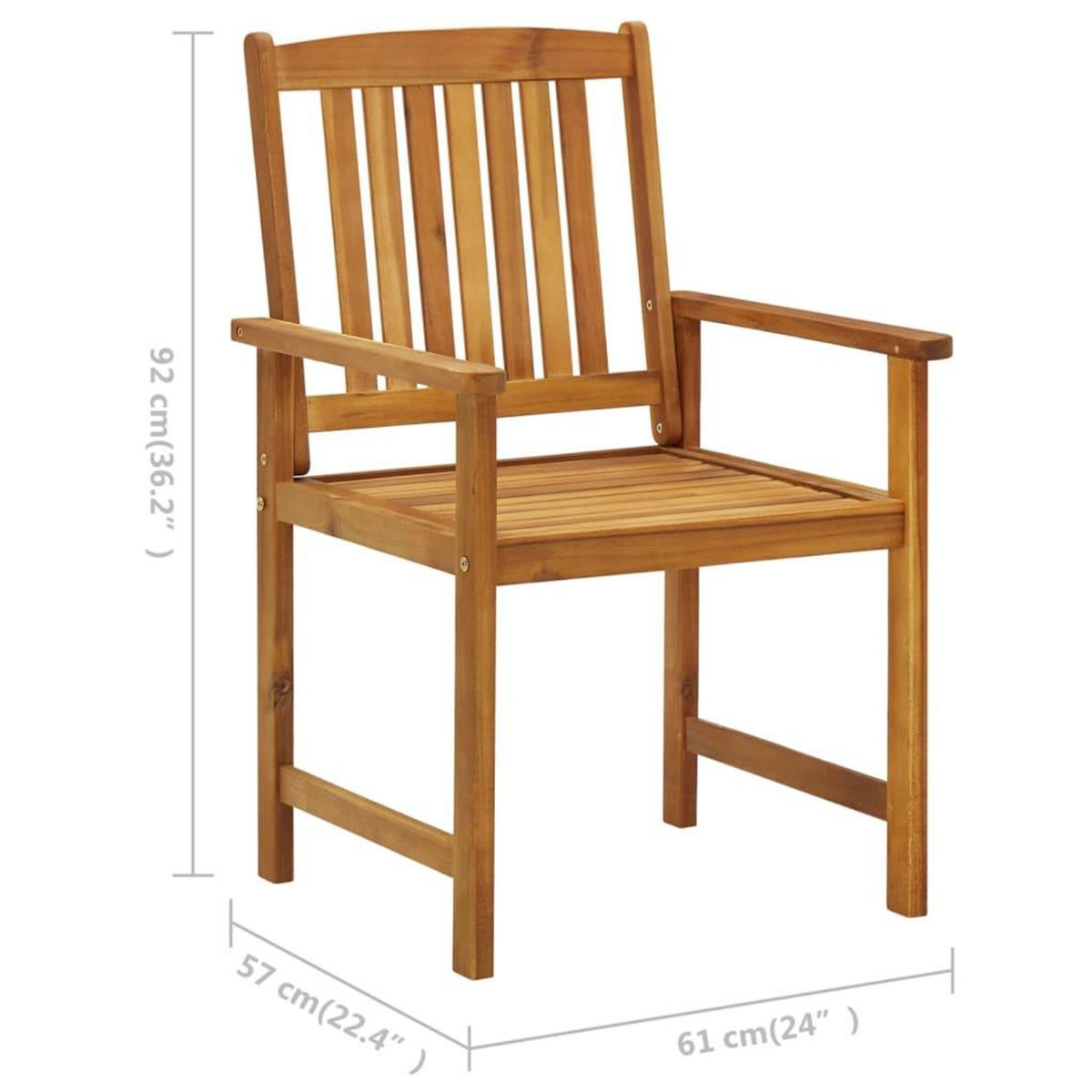 VIDAXL Chaises de jardin avec coussins lot de 8 Bois d'acacia solide