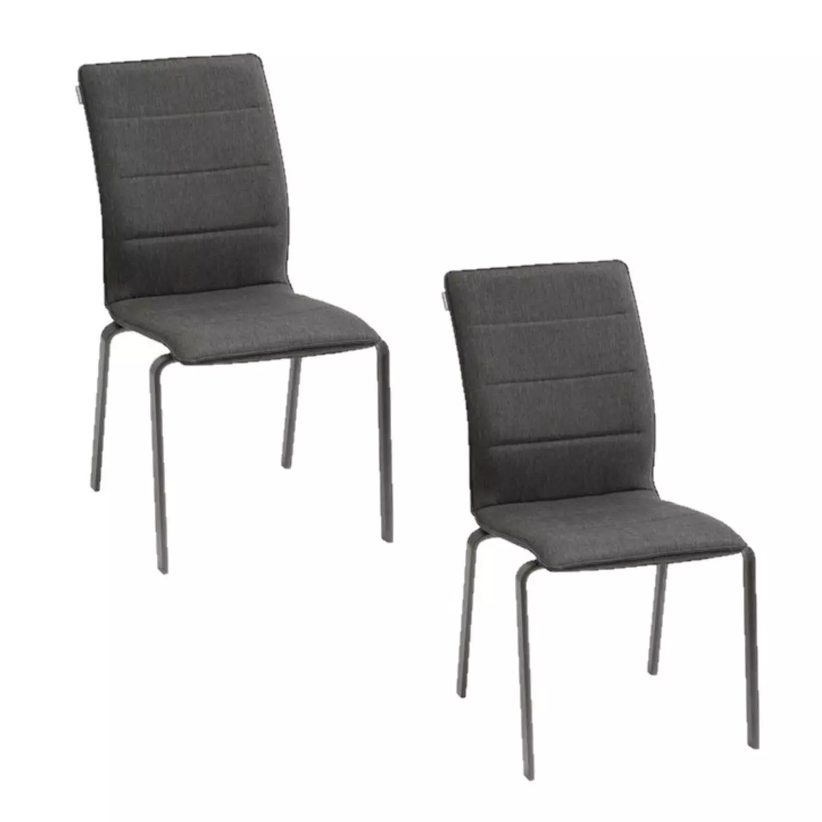 HESPERIDE Lot de 2 chaises empilables Diese en aluminium et polytexaline - Anthracite et graphite