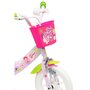 Voir la diapositive 4 : Vélo enfant - Modèle 12'' Pink Bloom pour enfant de 85 à 100 cm - 1 Frein - Panier avant - Porte poupée arrière et roues bâtons