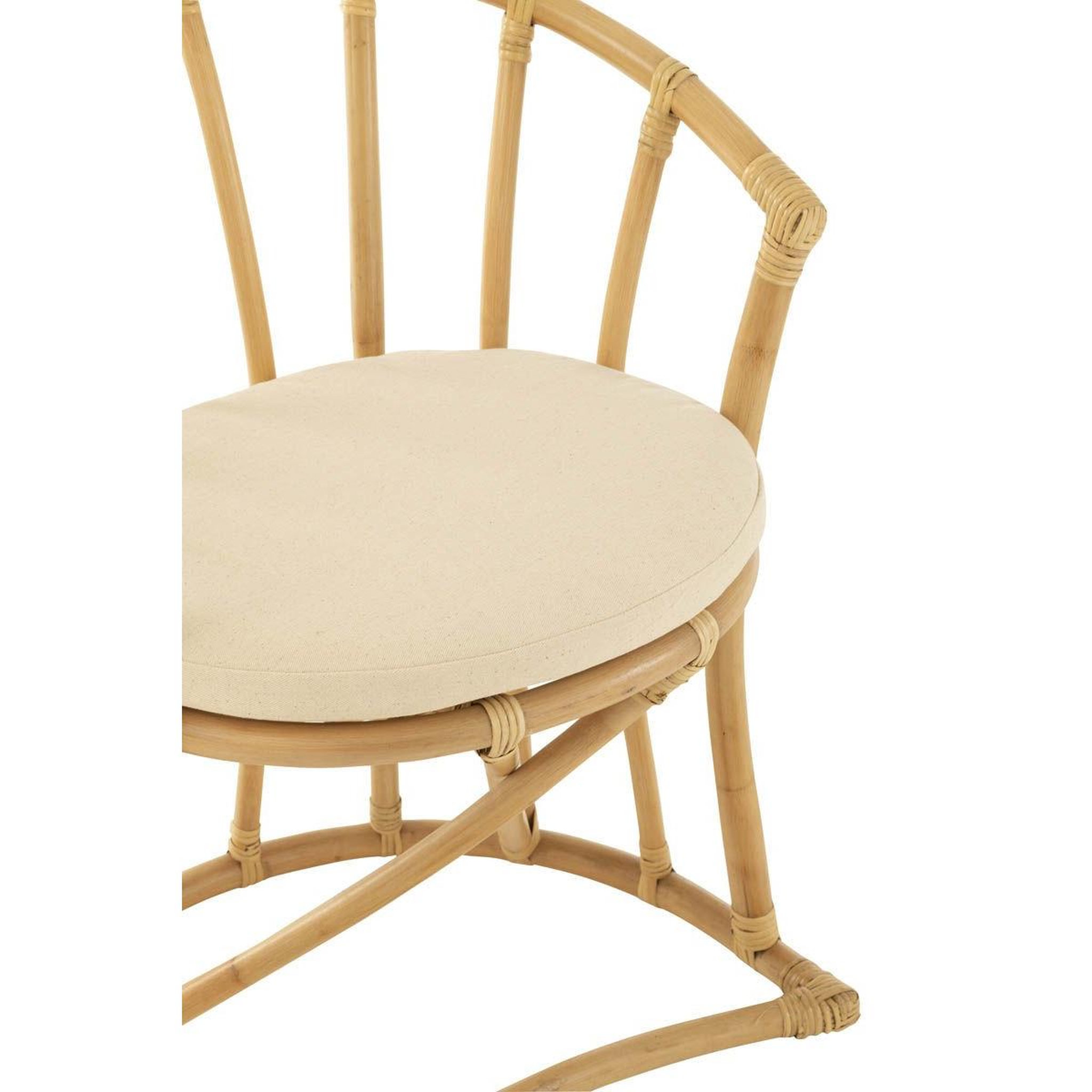 Voir la diapositive 6 : J-LINE Chaise Rotin & Coussin  Howard  70cm Naturel