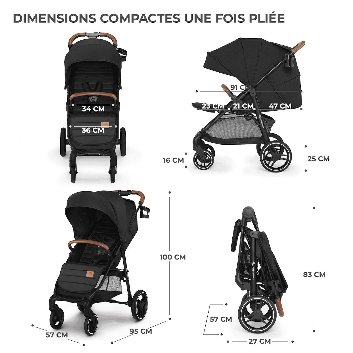 KINDERKRAFT Poussette grande pratique et confortable