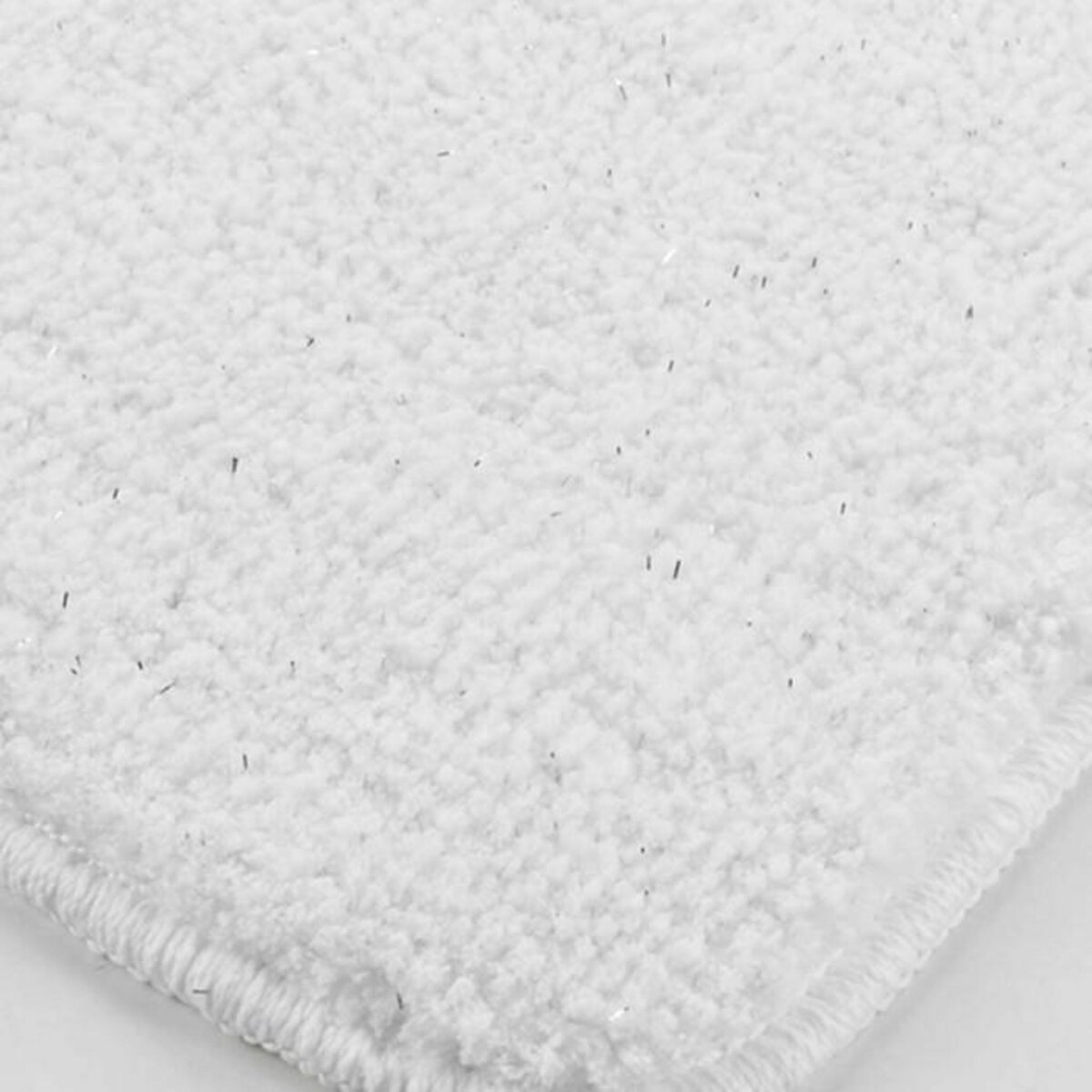 Paris Prix Tapis de Bain Microfibre  Métallisé  45x75cm Blanc