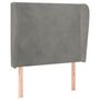 Voir la diapositive 2 : VIDAXL Tete de lit avec oreilles Gris clair 83x23x118/128 cm Velours