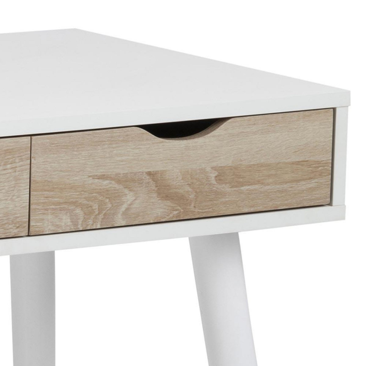 CONCEPT USINE Bureau scandinave avec tiroirs blanc SEVEY
