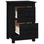Voir la diapositive 4 : VIDAXL Tables de chevet 2 pcs Noir 40x35x61,5 cm Bois de pin massif
