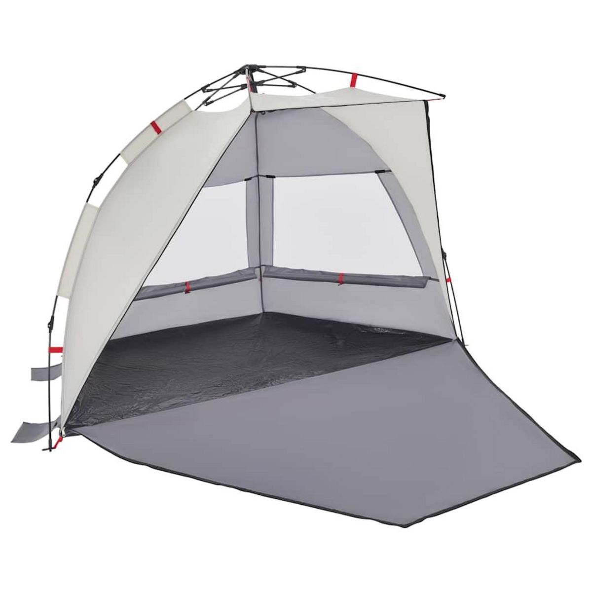 VIDAXL Tente de plage 2 personnes gris liberation rapide impermeable