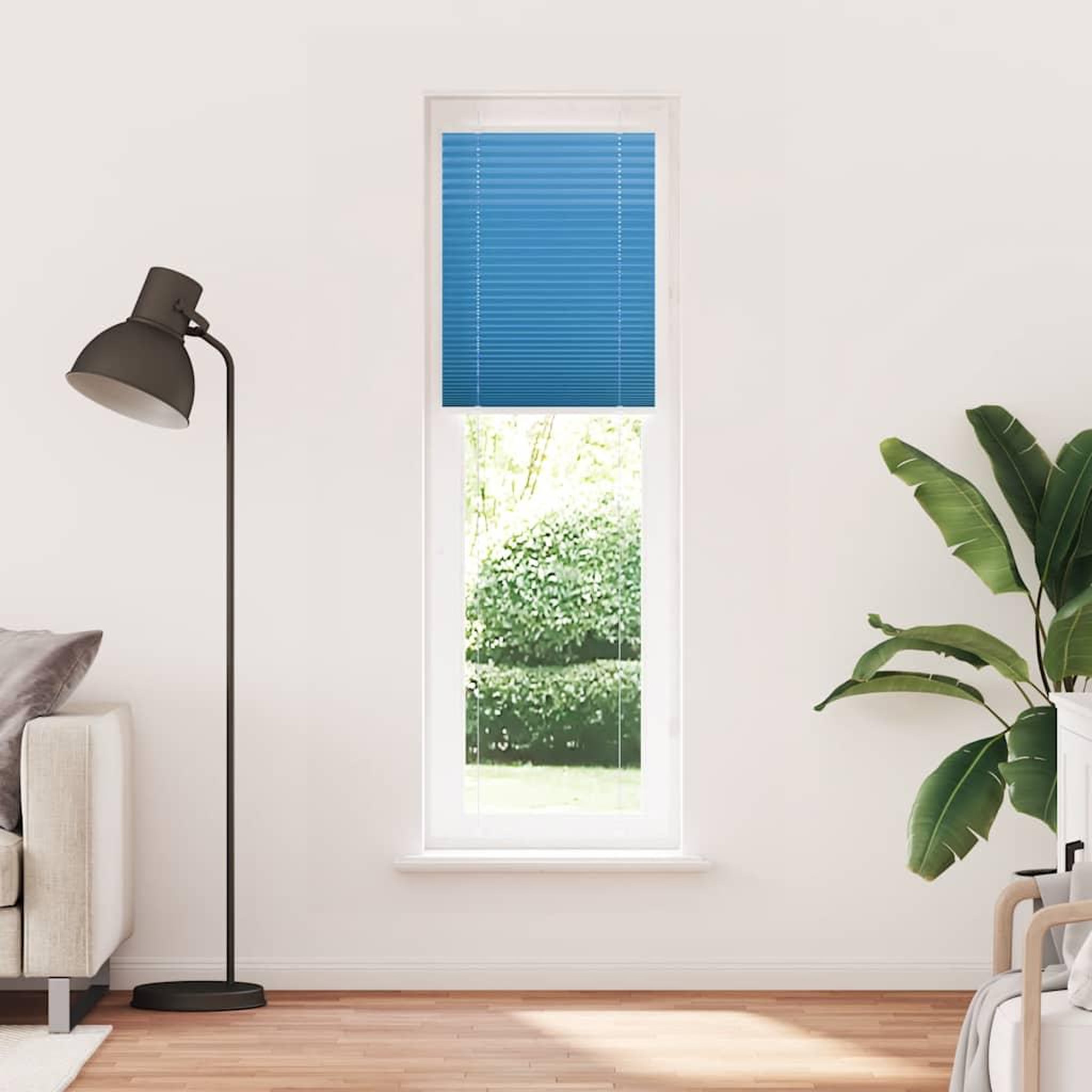 Voir la diapositive 2 : VIDAXL Store plisse bleu 65x200 cm largeur du tissu 64,4 cm polyester