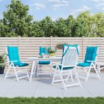 VIDAXL Coussins de chaise a dossier haut lot de 4 turquoise