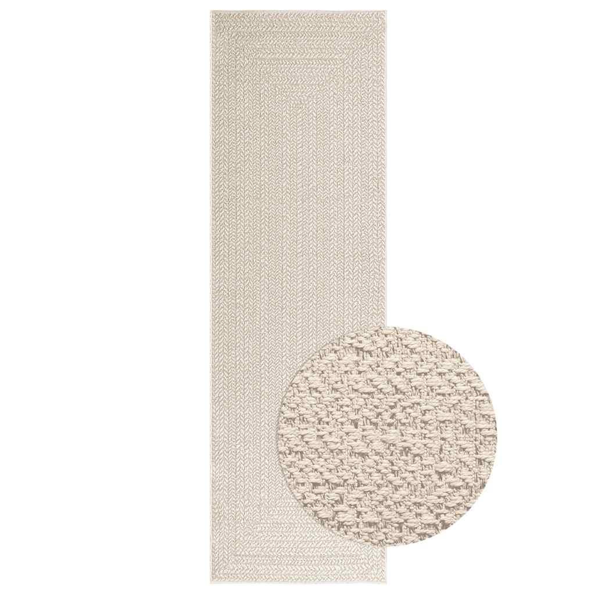 Voir la diapositive 1 : VIDAXL Tapis ZIZUR creme 80x250 cm aspect de jute interieur exterieur