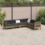 Voir la diapositive 3 : VIDAXL Salon de jardin 6 pcs avec coussins bois de pin impregne