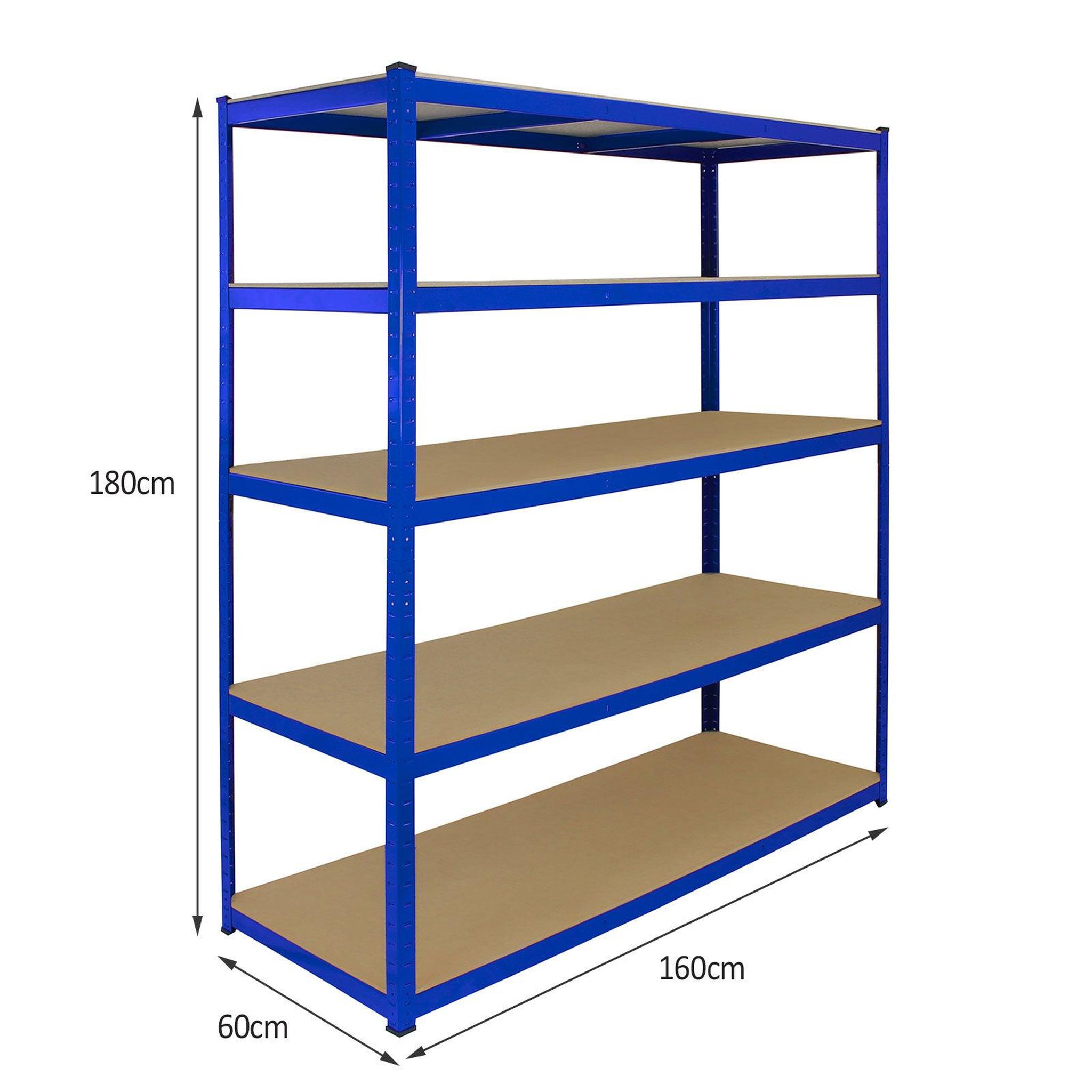 Voir la diapositive 5 : MONSTER RACKING 1 rayonnage t-rax en acier bleu 160cm x 60cm x 180cm