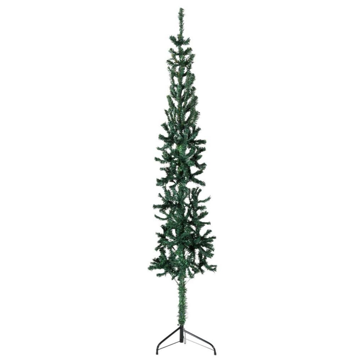 VIDAXL Demi sapin de Noël artificiel mince avec support Vert 150 cm