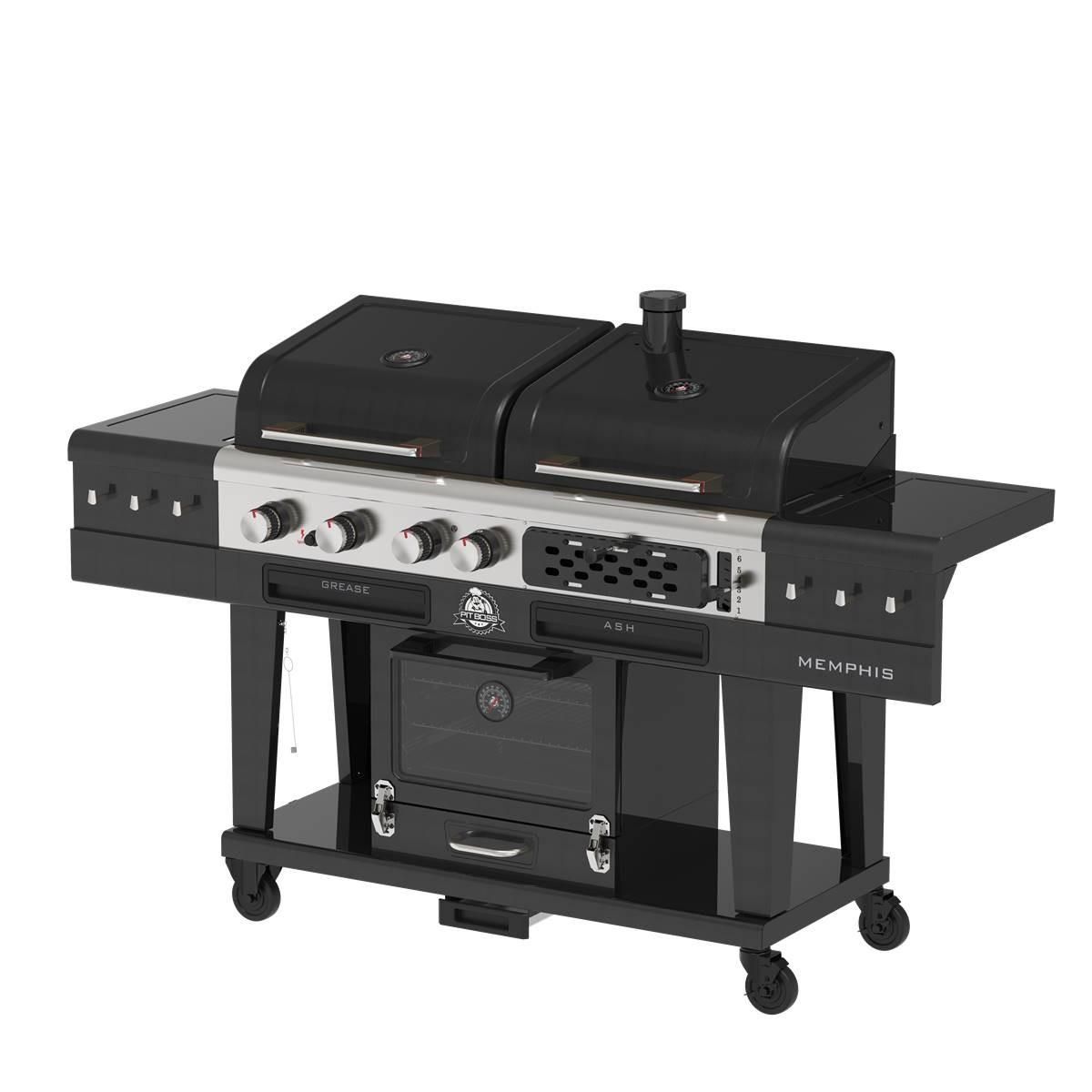 PITBOSS Barbecue Hybride 3-en-1 : Gaz, Charbon, Fumoir Électrique BBQ Cuisine Extérieure Conviviale Memphis Ultimate 2.0 PIT BOSS