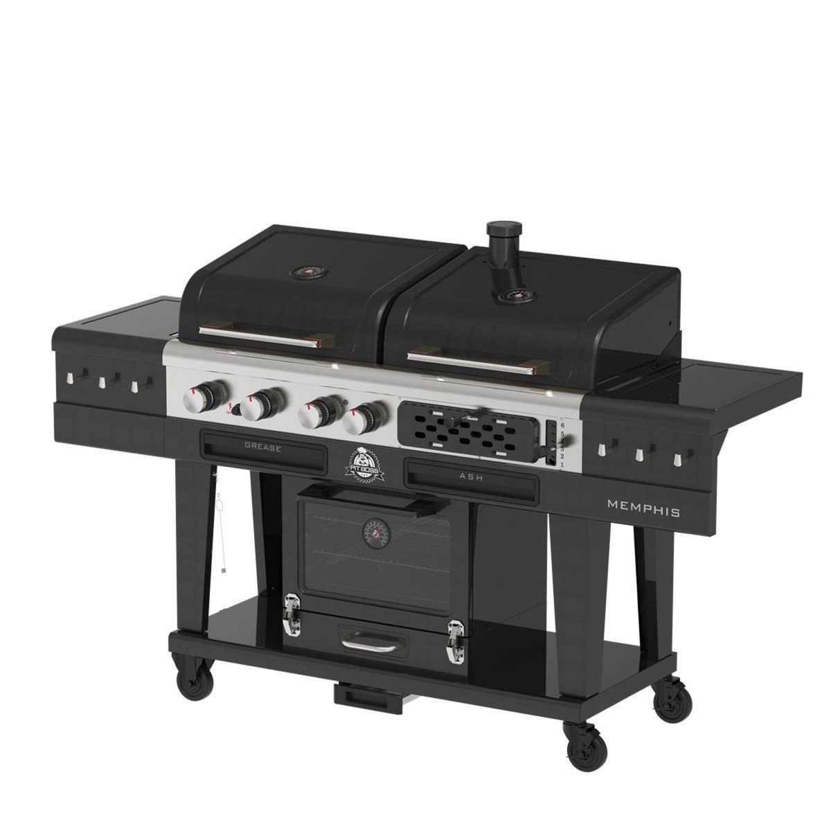 PITBOSS Barbecue Hybride 3-en-1 : Gaz, Charbon, Fumoir Électrique BBQ Cuisine Extérieure Conviviale Memphis Ultimate 2.0 PIT BOSS