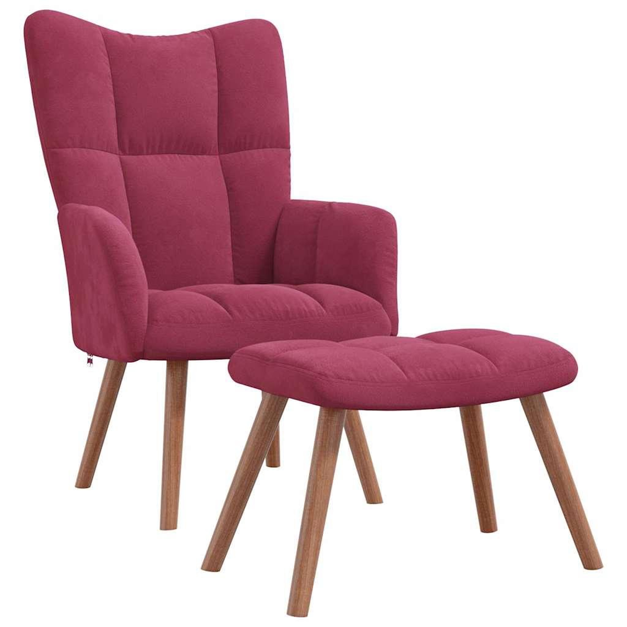 Voir la diapositive 2 : VIDAXL Chaise de relaxation avec repose-pied Rouge bordeaux Velours