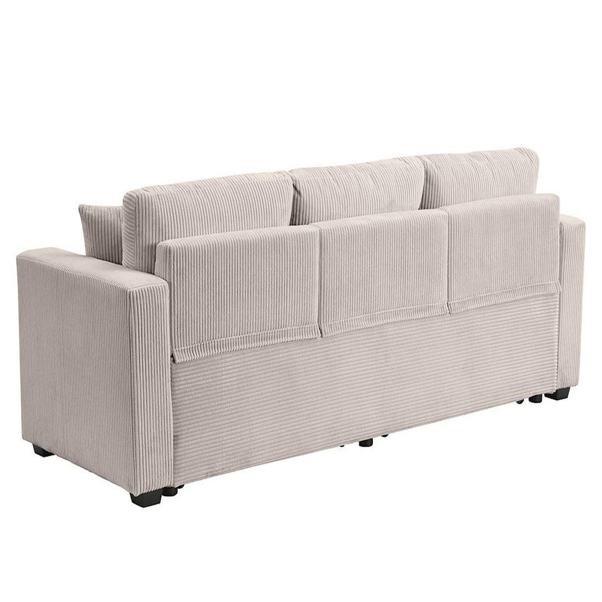 BEST MOBILIER Cyrus - canapé droit 3 places convertible en velours côtelé