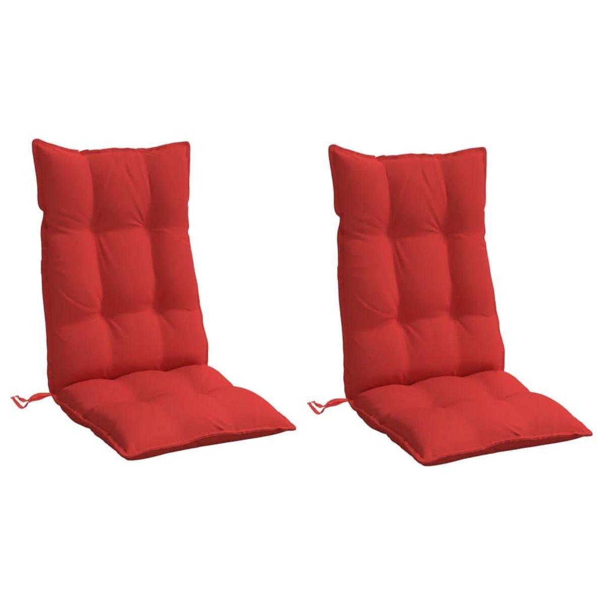 VIDAXL Coussins de chaise a dossier haut lot de 2 rouge tissu oxford
