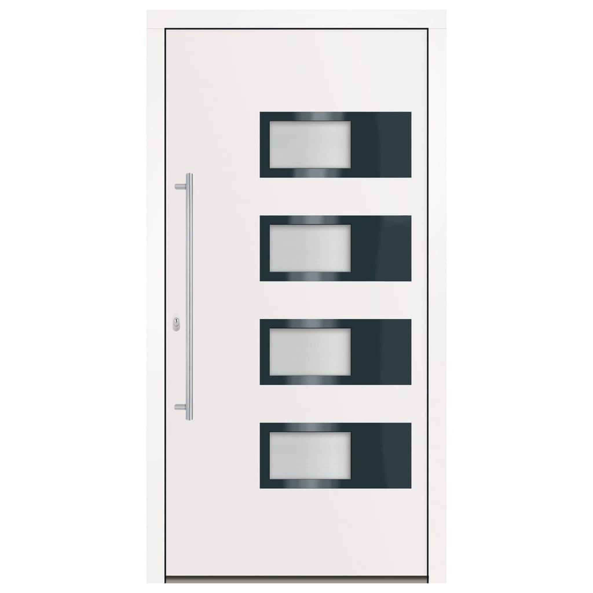 Voir la diapositive 3 : VIDAXL Porte d'entree Blanc 100x200 cm Aluminium et PVC