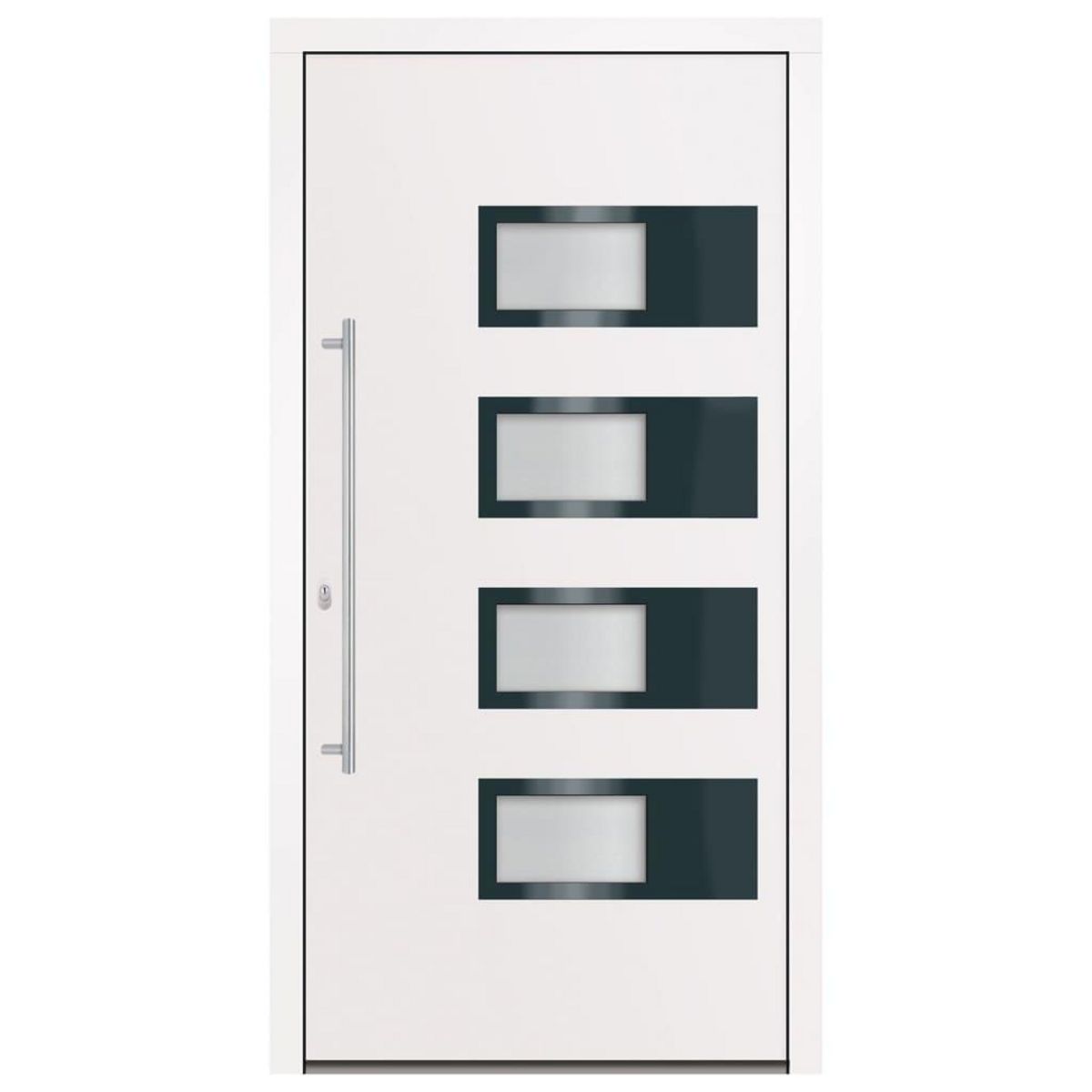 VIDAXL Porte d'entree Blanc 100x200 cm Aluminium et PVC