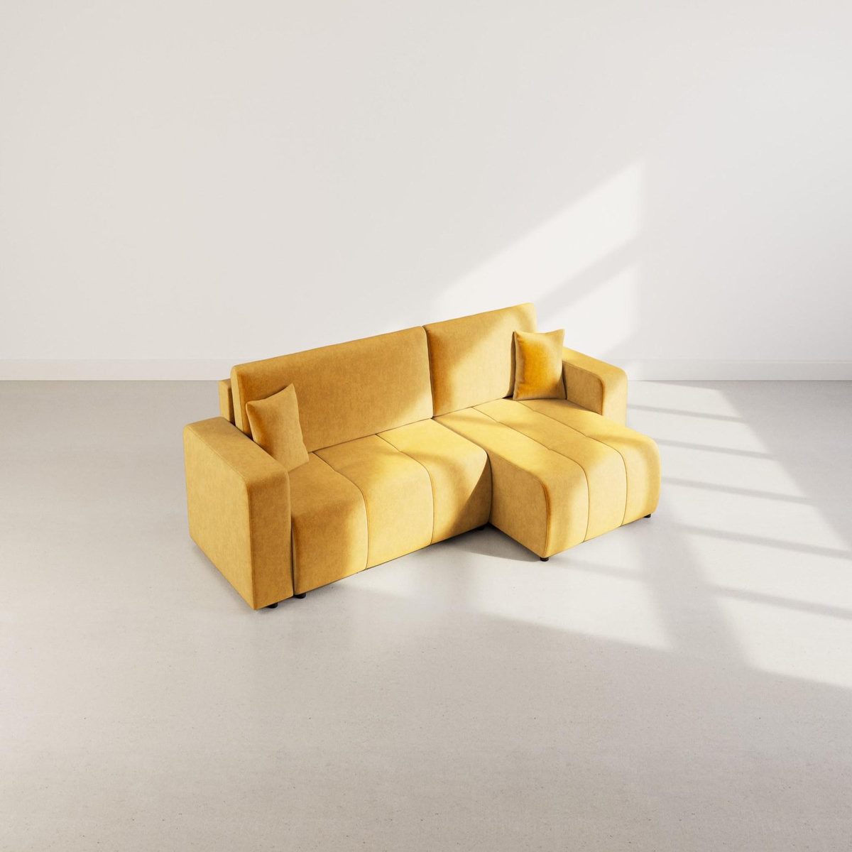 BEST MOBILIER Nicole - canapé d'angle réversible 5 places convertible avec coffre en tissu