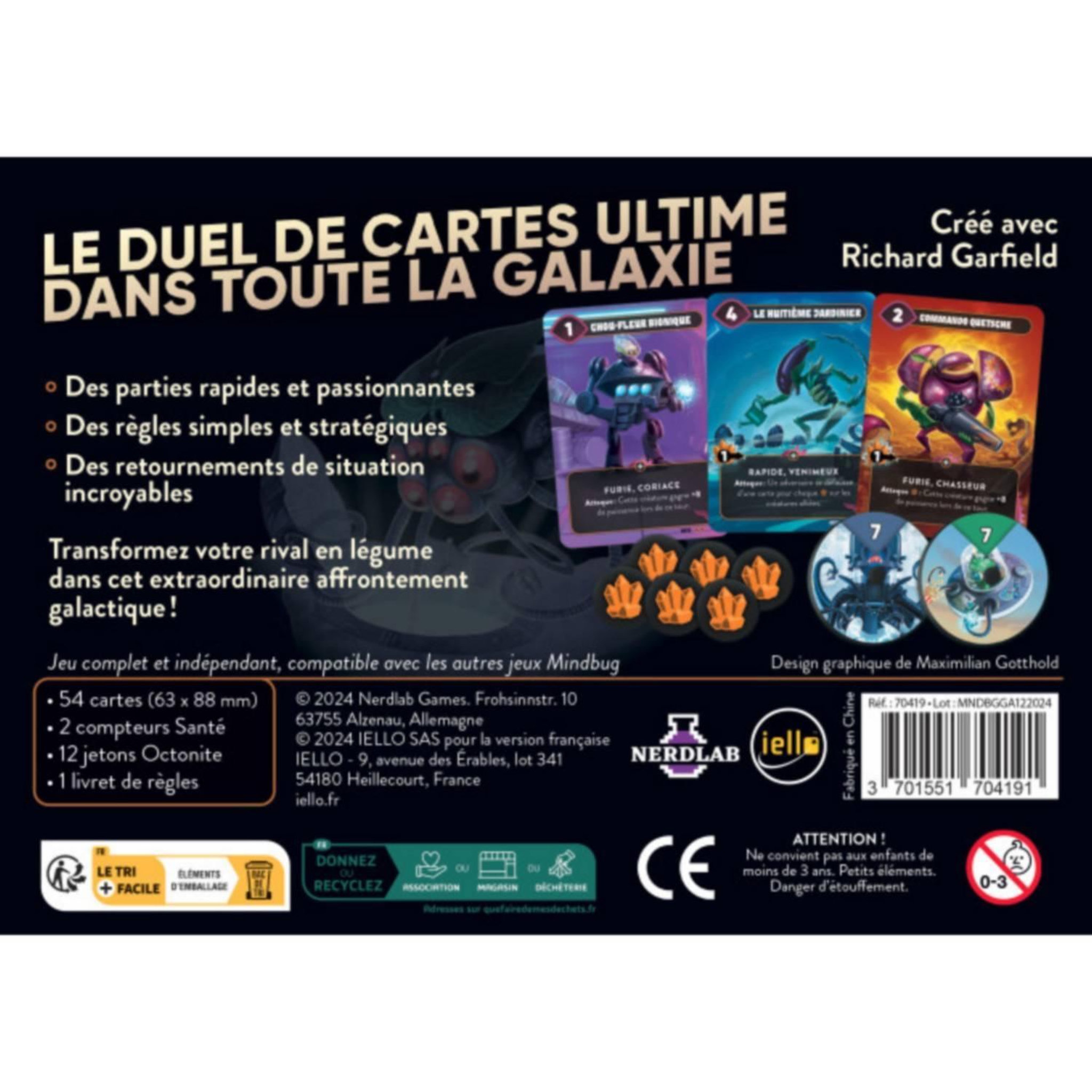 Voir la diapositive 6 : Iello Jeu de stratégie Iello Mindbug Bataille de Fruits Galactique
