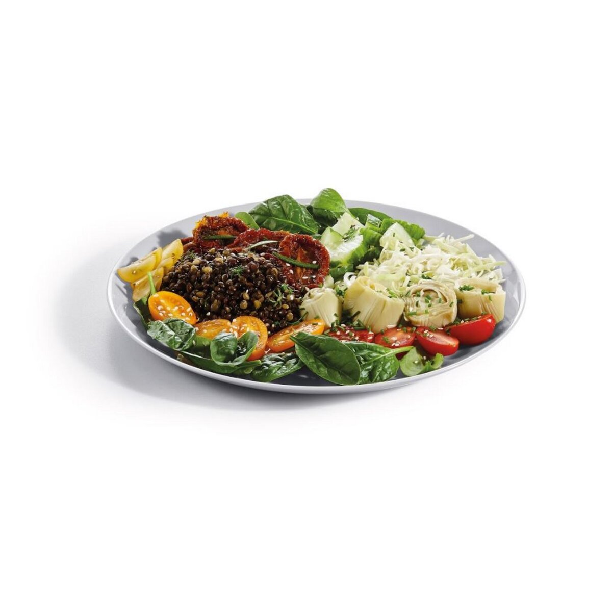 LUMINARC Service d'assiettes opale 18 pièces DIWALI Gris