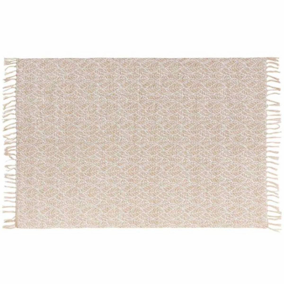 Paris Prix Tapis Déco à Franges  Kalinda  120x170cm Blanc