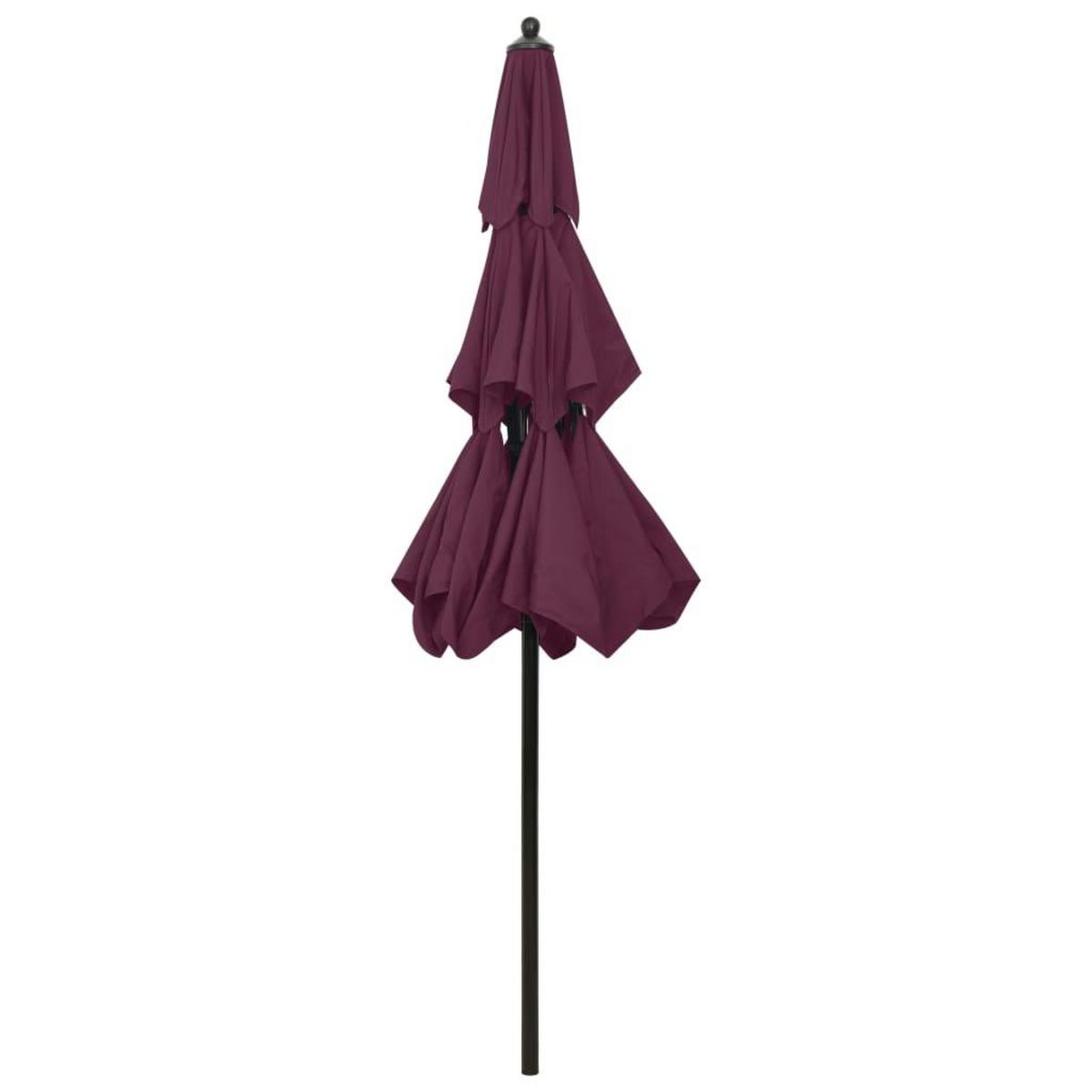 VIDAXL Parasol de jardin a 3 niveaux mat en aluminium rouge bordeaux