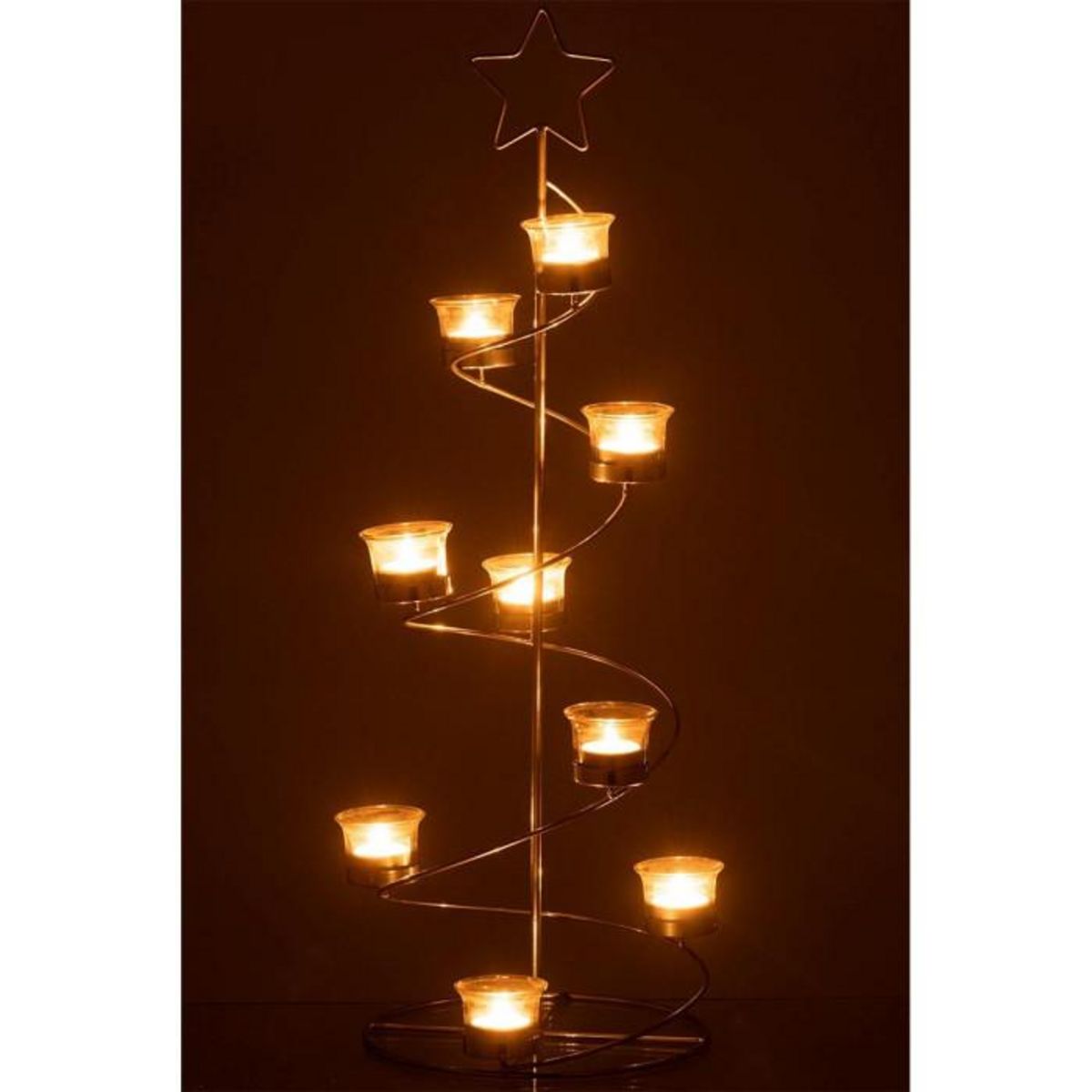 Paris Prix Photophore Design  Arbre Spirale  70cm Argent