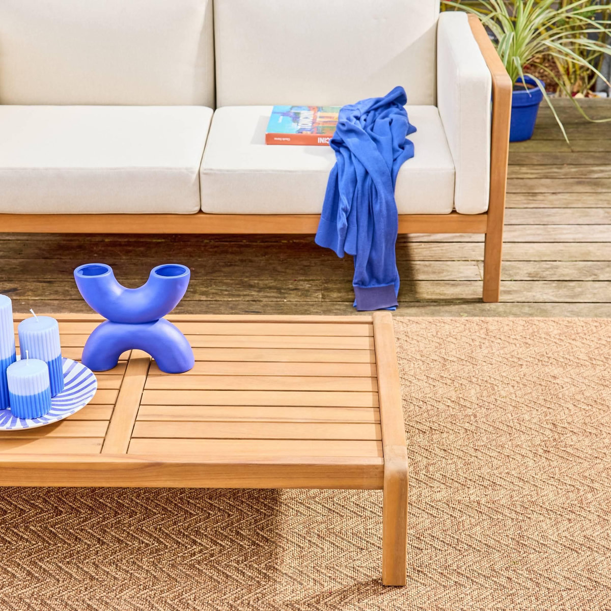 SWEEEK Salon de jardin bois d'acacia 4 places naturel - Oruni