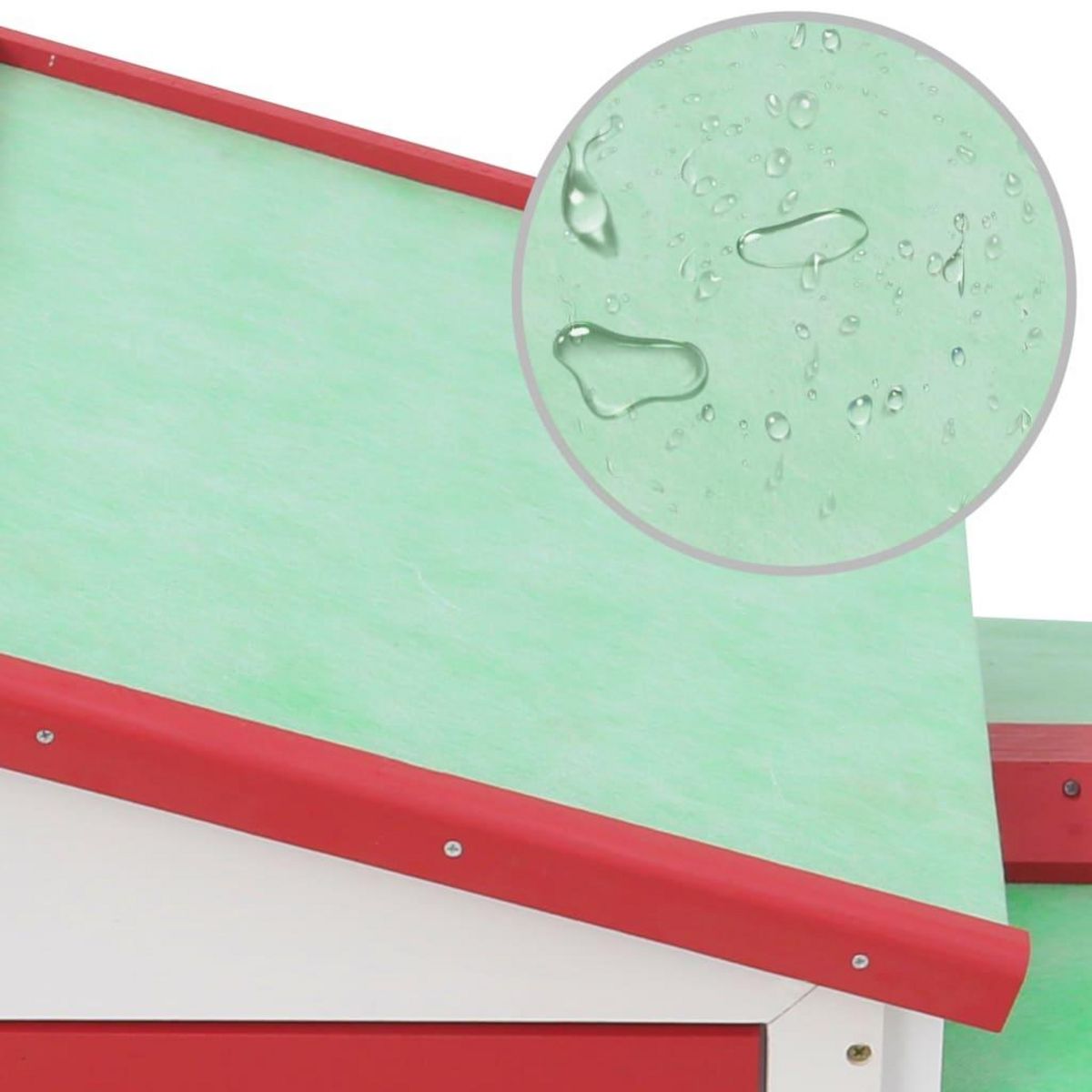 VIDAXL Clapier large d'exterieur Rouge et blanc 145x45x84 cm Bois