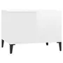 VIDAXL Table basse Blanc brillant 60x44,5x45 cm Bois d'ingenierie