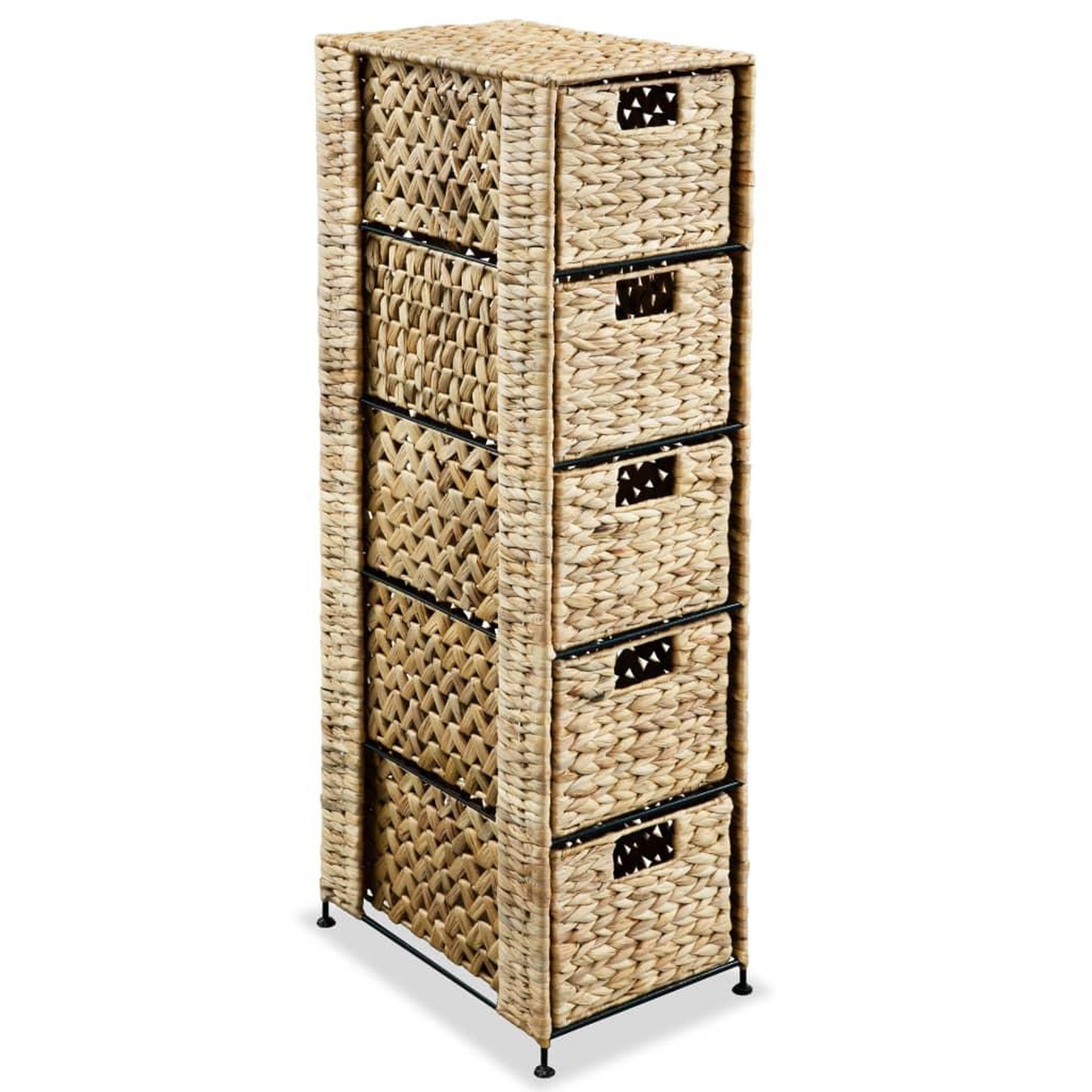 Voir la diapositive 1 : VIDAXL Unite de rangement avec 5 paniers 25,5x37x100 cm Jacinthe d'eau