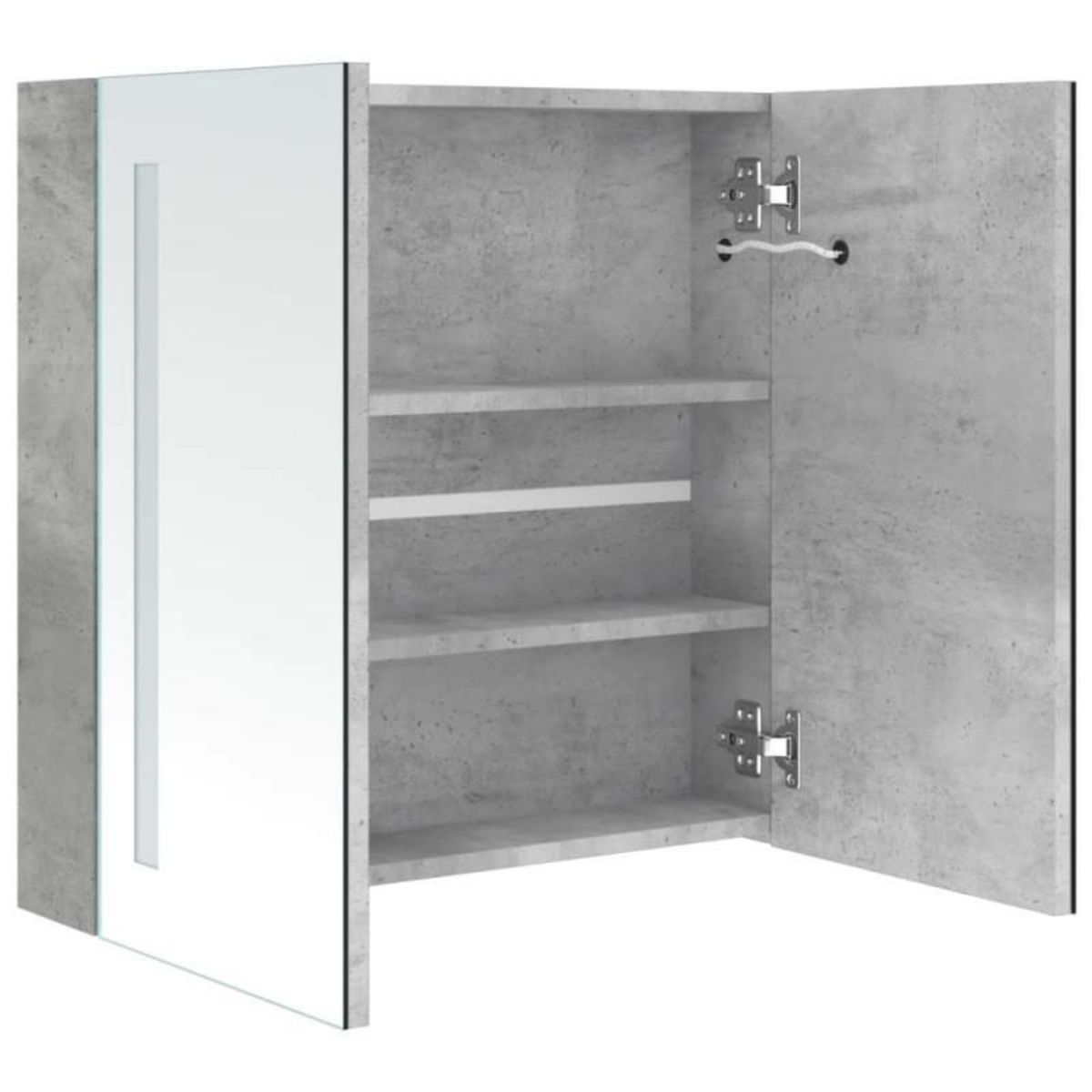 VIDAXL Armoire de salle de bain à miroir LED Gris béton 62x14x60 cm