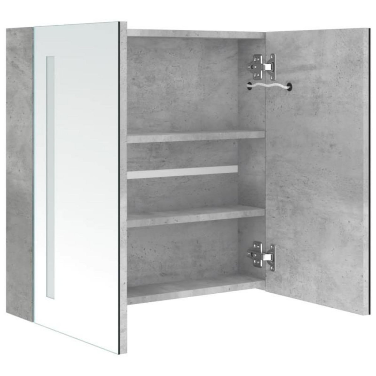 VIDAXL Armoire de salle de bain à miroir LED Gris béton 62x14x60 cm