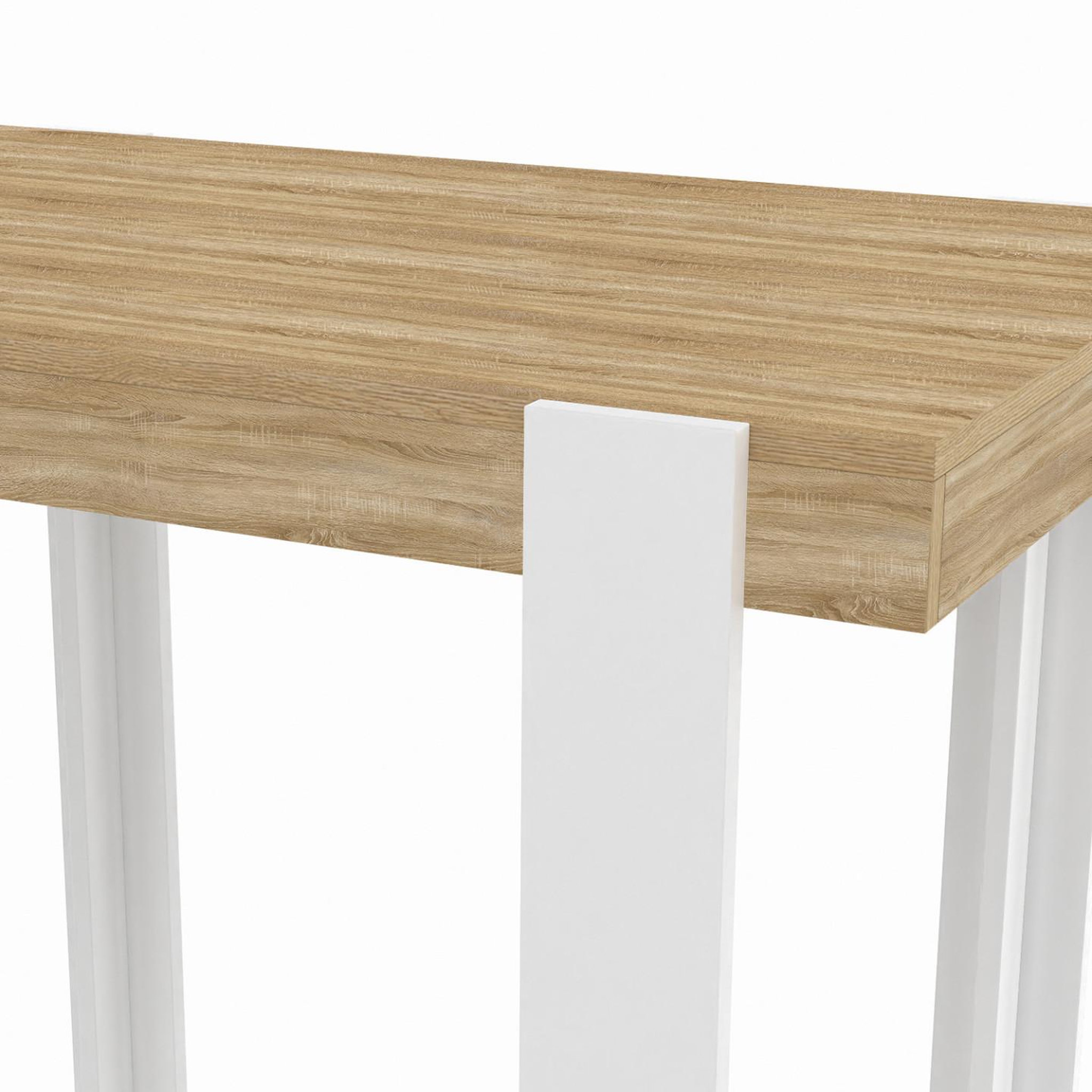 Voir la diapositive 5 : ID MARKET Table haute de bar phoenix bois et blanc 90 cm