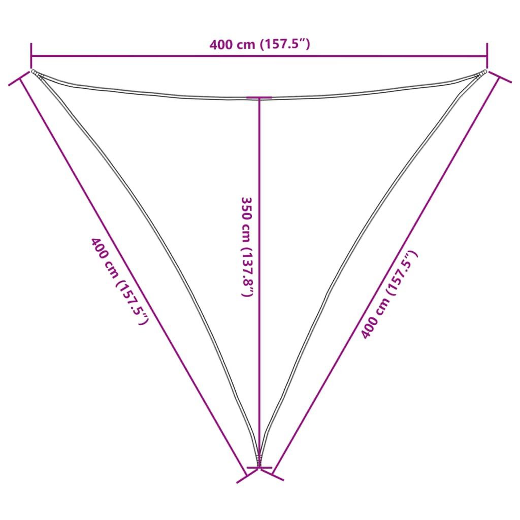 Voir la diapositive 6 : VIDAXL Voile de parasol tissu oxford triangulaire 4x4x4 m marron