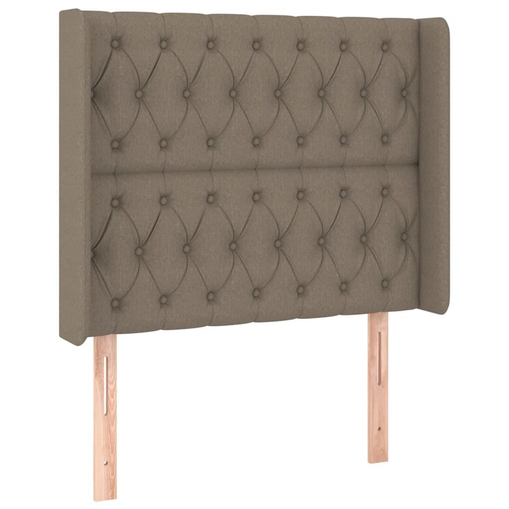 Voir la diapositive 2 : VIDAXL Tete de lit avec oreilles Taupe 103x16x118/128 cm Tissu