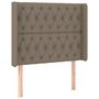 Voir la diapositive 2 : VIDAXL Tete de lit avec oreilles Taupe 103x16x118/128 cm Tissu