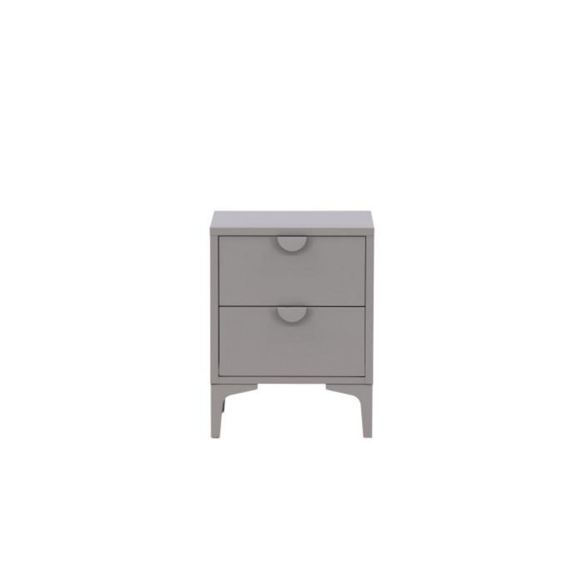 Paris Prix Table de Chevet 2 Tiroirs  Piring  59cm Gris Clair