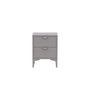 Voir la diapositive 2 : Paris Prix Table de Chevet 2 Tiroirs  Piring  59cm Gris Clair