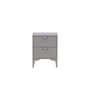 Voir la diapositive 2 : Paris Prix Table de Chevet 2 Tiroirs  Piring  59cm Gris Clair