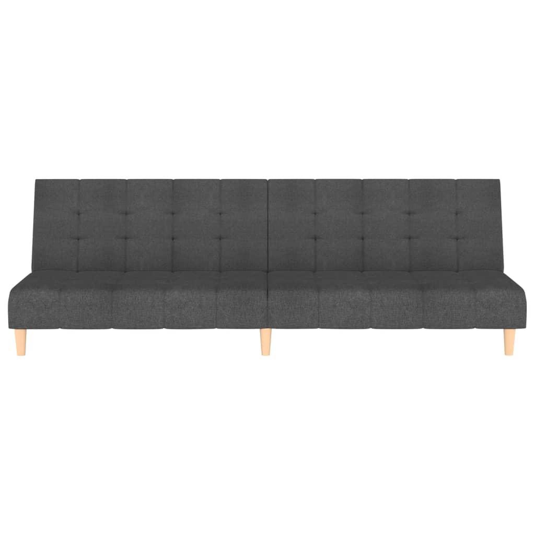 Voir la diapositive 4 : VIDAXL Canape-lit a 2 places gris fonce tissu